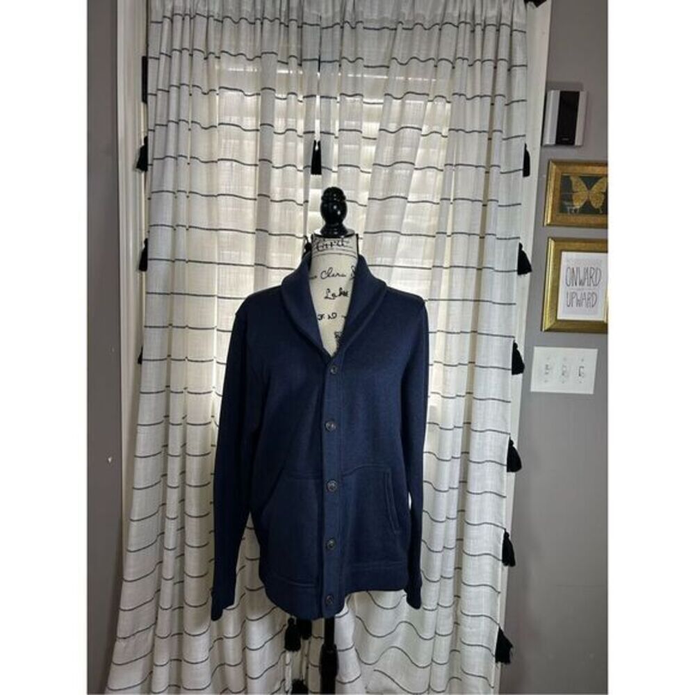 Mens Navy Blue Cardigan Size XL